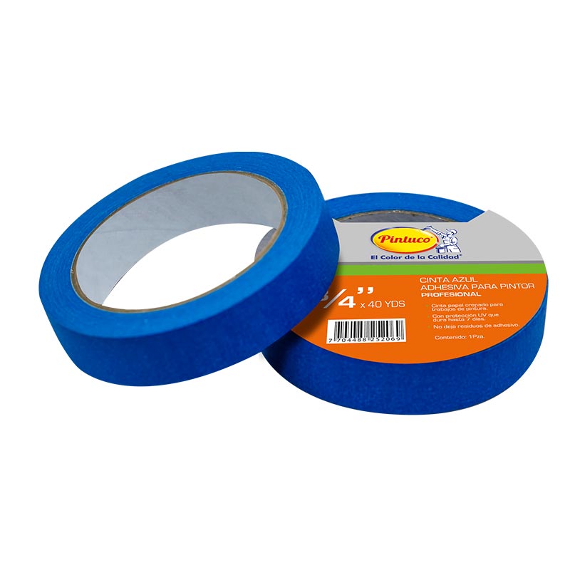 4 rollos de cinta azul para pintores, cinta de enmascarar, cinta de pintor,  cinta de pintura con respaldo adhesivo multisuperficie para manualidades